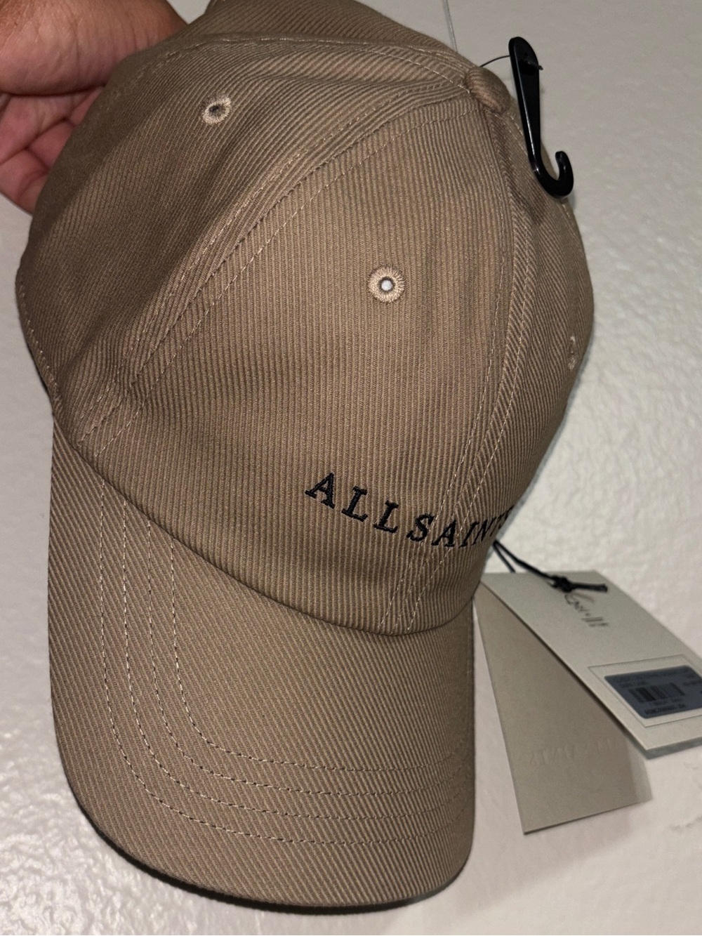 AllSaints Classic Logo 5 Panel Baseball Cap Dark Camel One Size NWT